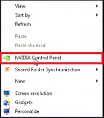 Windows Desktop Properties, NVIDIA Control Panel